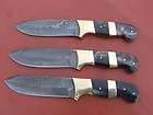 Lot of 3 Custom Damascus Survival Tracker Knife Blanks Skinner (3 