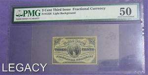 1863 3¢ FRACTIONAL CURRENCY NOTE SMALL NOTE (IE+  