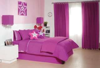 NEW Girls Teens Star Purple Curtains Drapes Set 4pc  