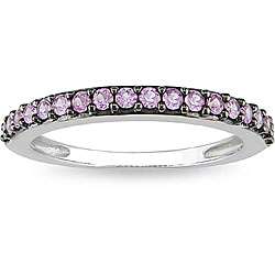 14k White Gold Pink Sapphire Ring  