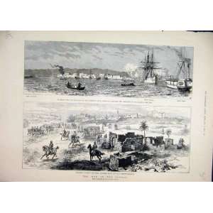  1884 War Soudan Souakim Land Side Cavalry Harbour