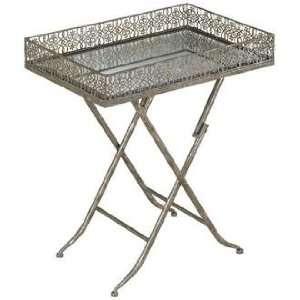    Filigree Mirrored 27 1/2 High Serving Table