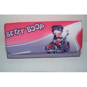 Betty Boop Pink Biker Boop Vinyl Tri Fold Wallet Purse  