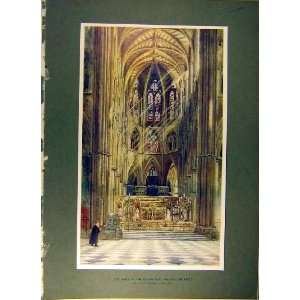  1902 Coronation Scene Westminster Abbey Building Print 