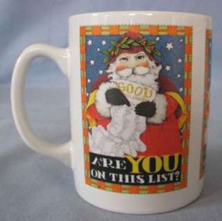 Mary Engelbreit Santa Claus Stoneware Coffee Mug Cup  