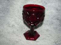 Vintage Cape Cod Red Avon Water Wine Goblet   Stemware  