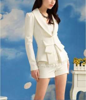 White womens business suit long sleeve coat New Jacket  