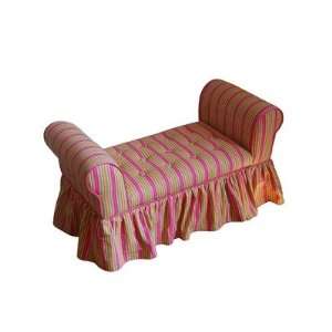  Decorative Storage Bench in Pink Strip: Home & Kitchen