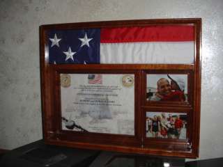 FLAG & CERTIFICATE DOCUMENT DISPLAY CASE   SOLID WOOD R2  