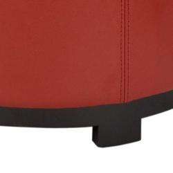Chelsea Red Leather Round Tray Ottoman  