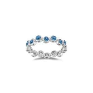  0.77 Cts Swiss Blue Topaz Seven Stone Stack Band in 14K 