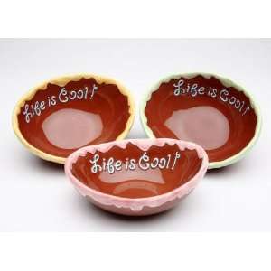 Life is Sweet Ice Cream Bowl, Set of 3:  Home & Kitchen