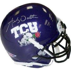  signed TCU Horned Frogs Authentic Schutt Mini Helmet (Rose Bowl Logo 
