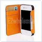   Leather Flip Side Case Wallet with Card Slot for iPhone 4 4S 4G 4th