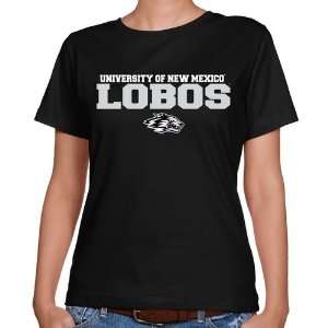  New Mexico Lobos Ladies Black University Name Classic Fit 
