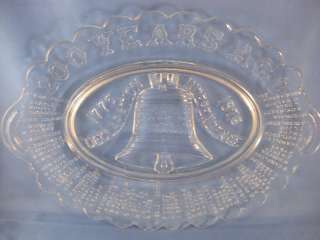 200 Years Ago Glass Bicentennial Liberty Bell Plate WOW  