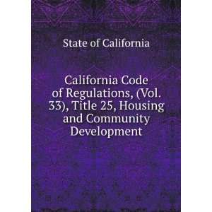   25, Housing and Community Development State of California Books