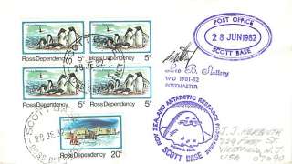 ROSS DEP   1982 Antarctic Cover   Scott Base Purple Pmk  