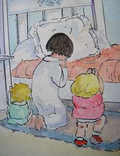 ADORABLE ORIGINAL WATERCOLORS 6 FRENCH CHILDRENS 1910  