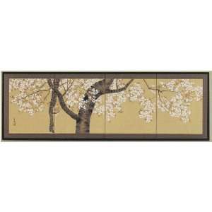   Japanese Silk Screen: Cherry Blossoms In Full Bloom: Everything Else