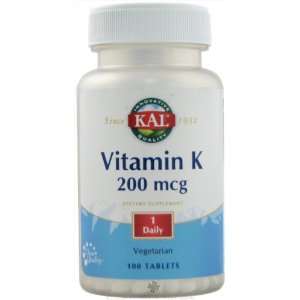  KAL   Vitamin K, 200 mcg, 100 tablets Health & Personal 