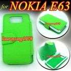 GREEN FLIP SIDE LEATHER WALLET COVER CASE for NOKIA E63