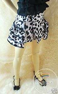 Dollfie SD Girl Outfit Wh/Black Milk Cow Ruffle Skirt  