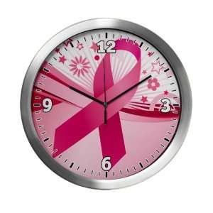  Modern Wall Clock Cancer Pink Ribbon Waves: Everything 