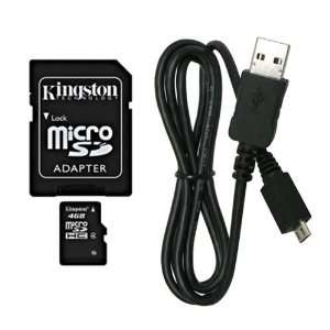  BlackBerry MicroUSB Data Cable & Kingston 4 GB MicroSD Card 