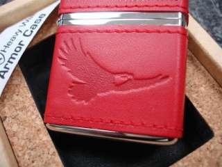 WINSTON LIMITED EDITION RED LEATHER HEAVY WALL ARMOR CASE ZIPPO 