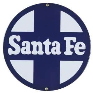  Santa Fe RR Railroad Round Retro Vintage Porcelain on 