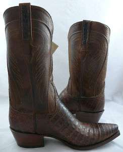 Lucchese Cowboy Boots Tan Mad Dog Caimen / Ranch L1329  