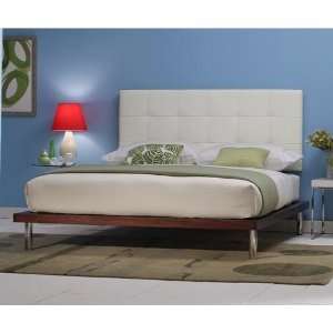 com Delise Platform Bed  White Leather Headboard By Charles P. Rogers 