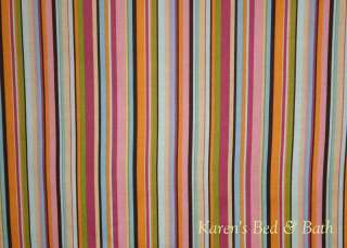Pink Blue Green Brown Orange Yellow Stripes Striped Curtain Valance