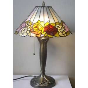  Tiffany Style Art Glass Rose Table Lamp BCL0942 