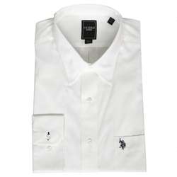 Polo Association Mens White Pinpoint Dress Shirt  Overstock
