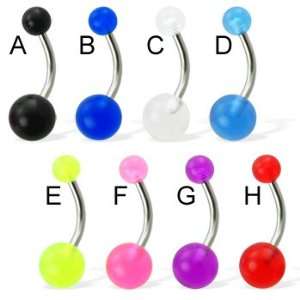  Acrylic ball belly button ring, light blue   D: Jewelry