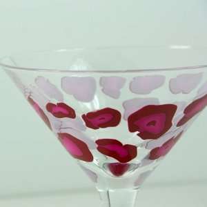 Pink Leopard Martini Glass 