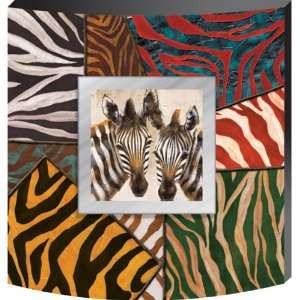   YA3050 Zebras in Technicolor Hand Painted Wall Art