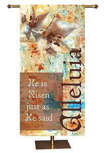 Alleluia Easter Sunday Church Banner 2 1/2 x 5 H, Boxed  