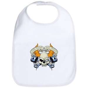    Baby Bib Cloud White Live Fast Die Young Skull 