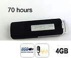   Mini 4GB USB Pen Digital Audio Voice Recorder 70 Hours recording Black
