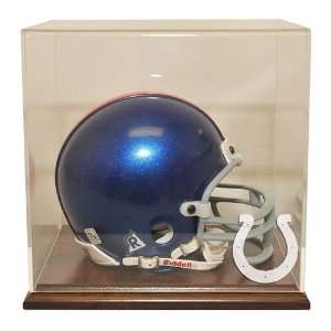  Indianapolis Colts Mini Helmet Display Case with Walnut 
