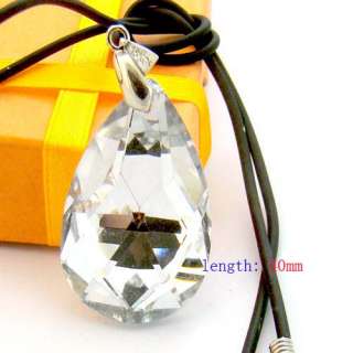 C8018 Clear Crystal Glass Drop Bead Necklace Pendant  
