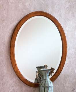 Oak Oval Bathroom Vanity Decorative Wall Mirror NEW 414  