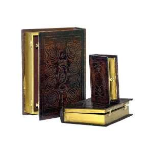   Home Décor Set/3 Embossed Book Boxes By Sterling: Home & Kitchen