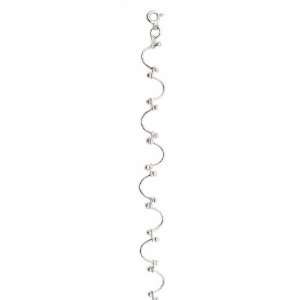   Silver Anklet Bracelet Anklet With Linked Curved Bar!: Jewelry