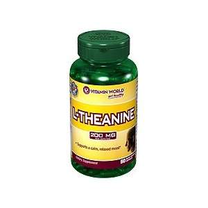  Vitamin World L Theanine 200mg, 60 Capsules Health 
