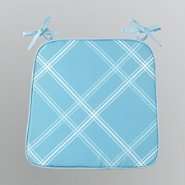Sandra by Sandra Lee Indoor/Outdoor Blue Plaid Chair Pad at 