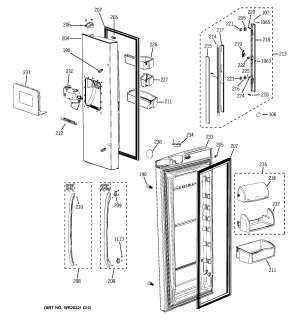 GE Bottom mount refrigerator Fresh foodd doors Parts  Model 